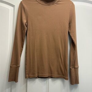 J. Crew Tan Ribbed Knit Top Size M